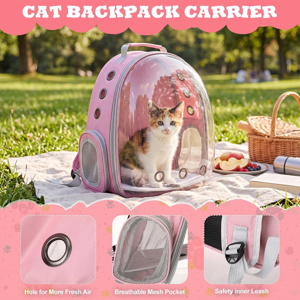 8 Pcs Kitten Supplies Starter Kit Cat Starter, Backpack, Pink
