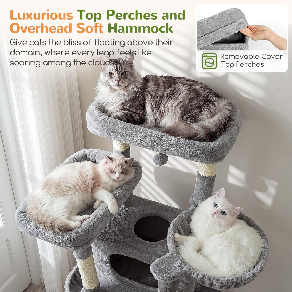 Globlazer Giant Tall Heavy Duty Cat Tower for Indoor Large Cats, F75G