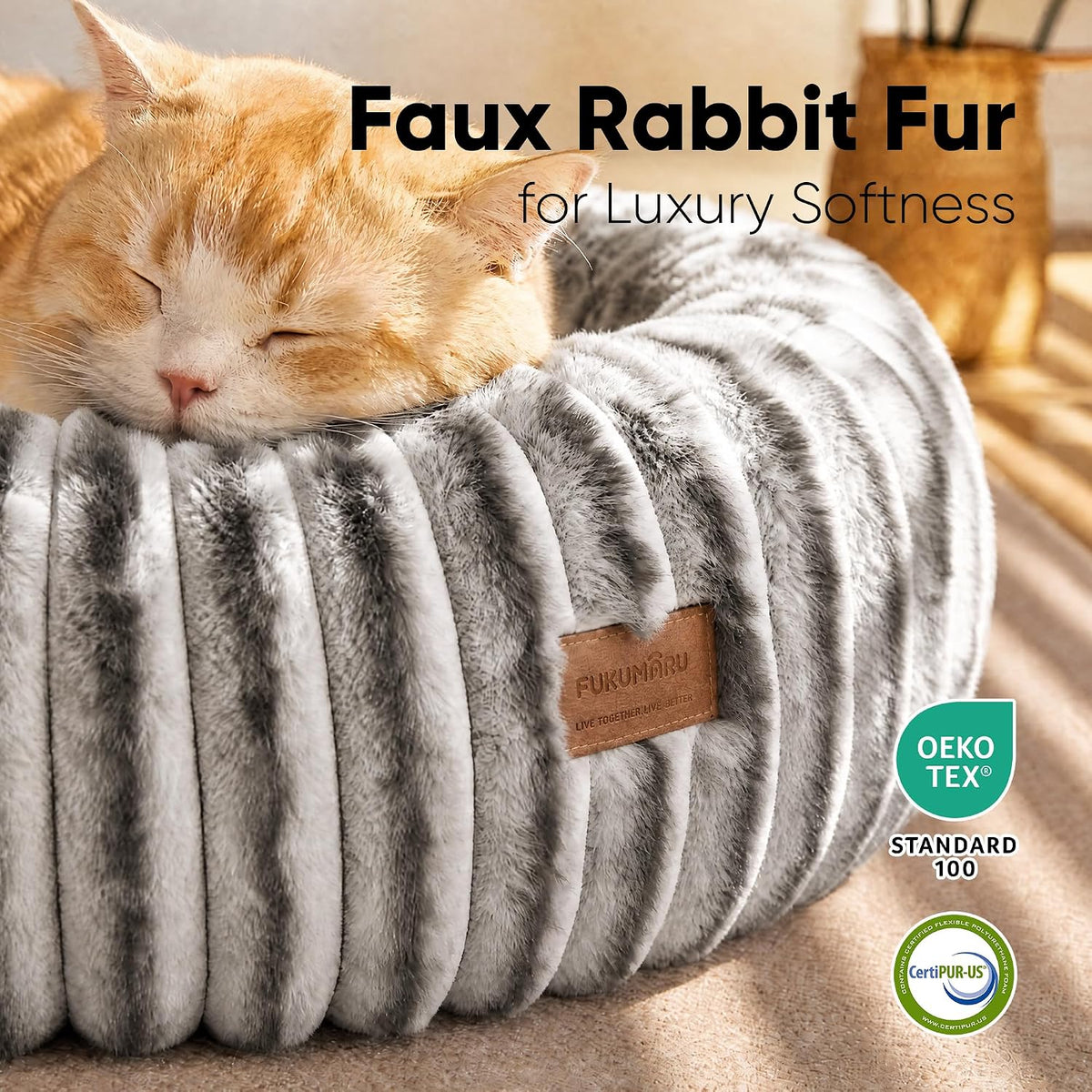 FUKUMARU Dog Bed, 30" Orthopedic Dog Beds for Medium Dogs, Donut Cat Beds