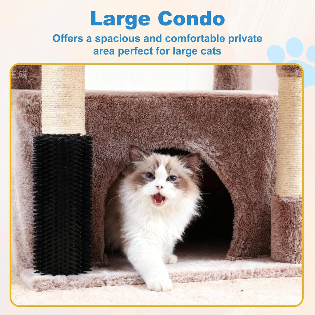 Hey-brother Cat Tree Tower with Large Platform, Spacious Condo, MPJ060MU