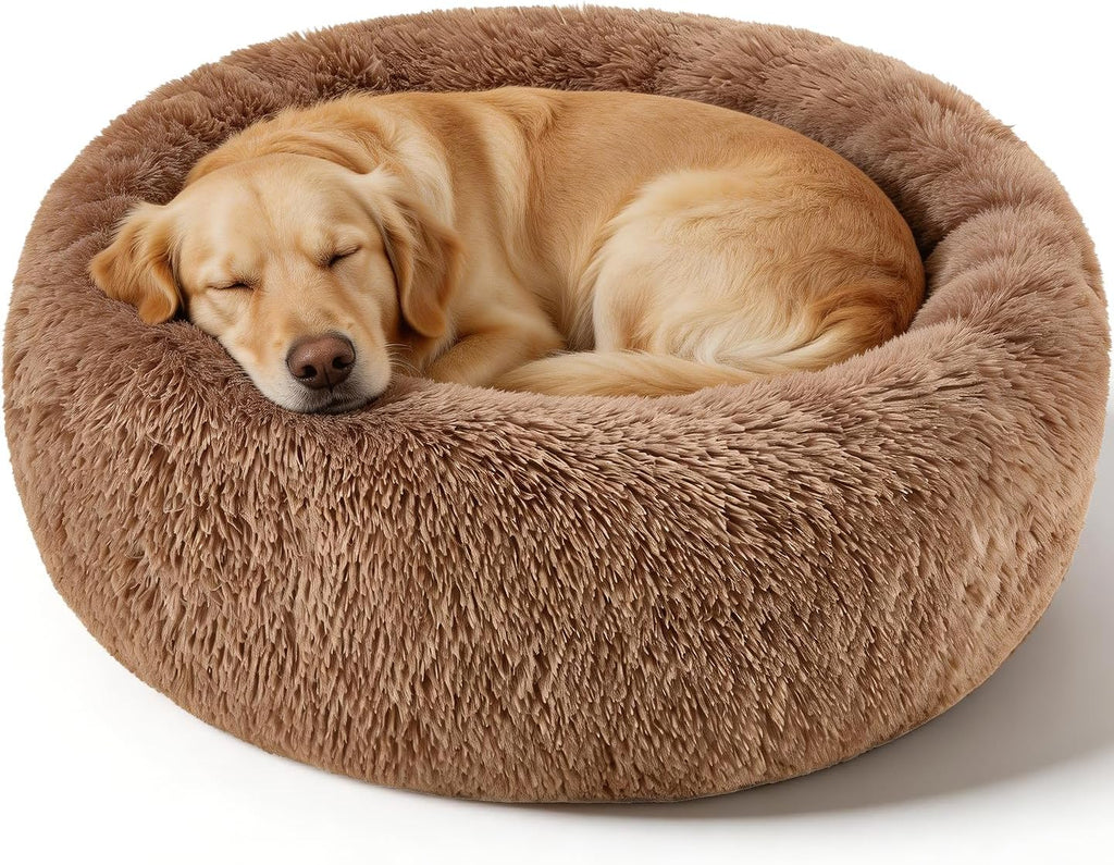 Dog Calming Beds for Large Dogs Round Donut Washable Large Sized Dog Bed