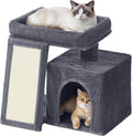Feandrea Cat Tree, 18.3-in Small Cat Tower, Cute Kittens Condo, Dark Gray