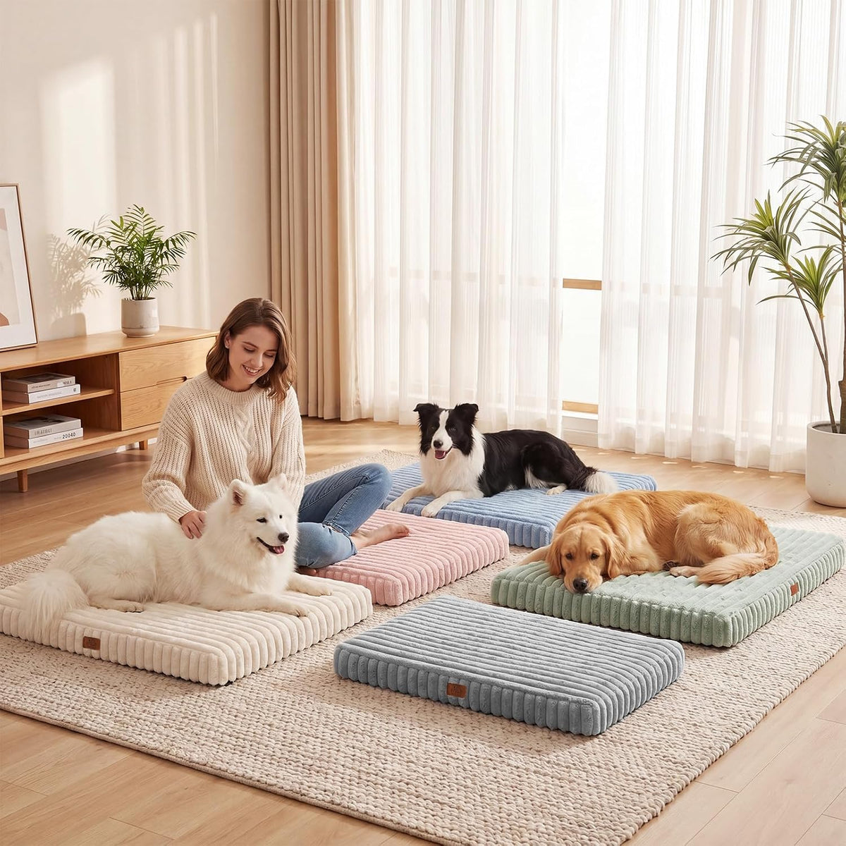 Orthopedic Dog Bed for Large Dog, Waterproof Washable Pet Bed for Crate