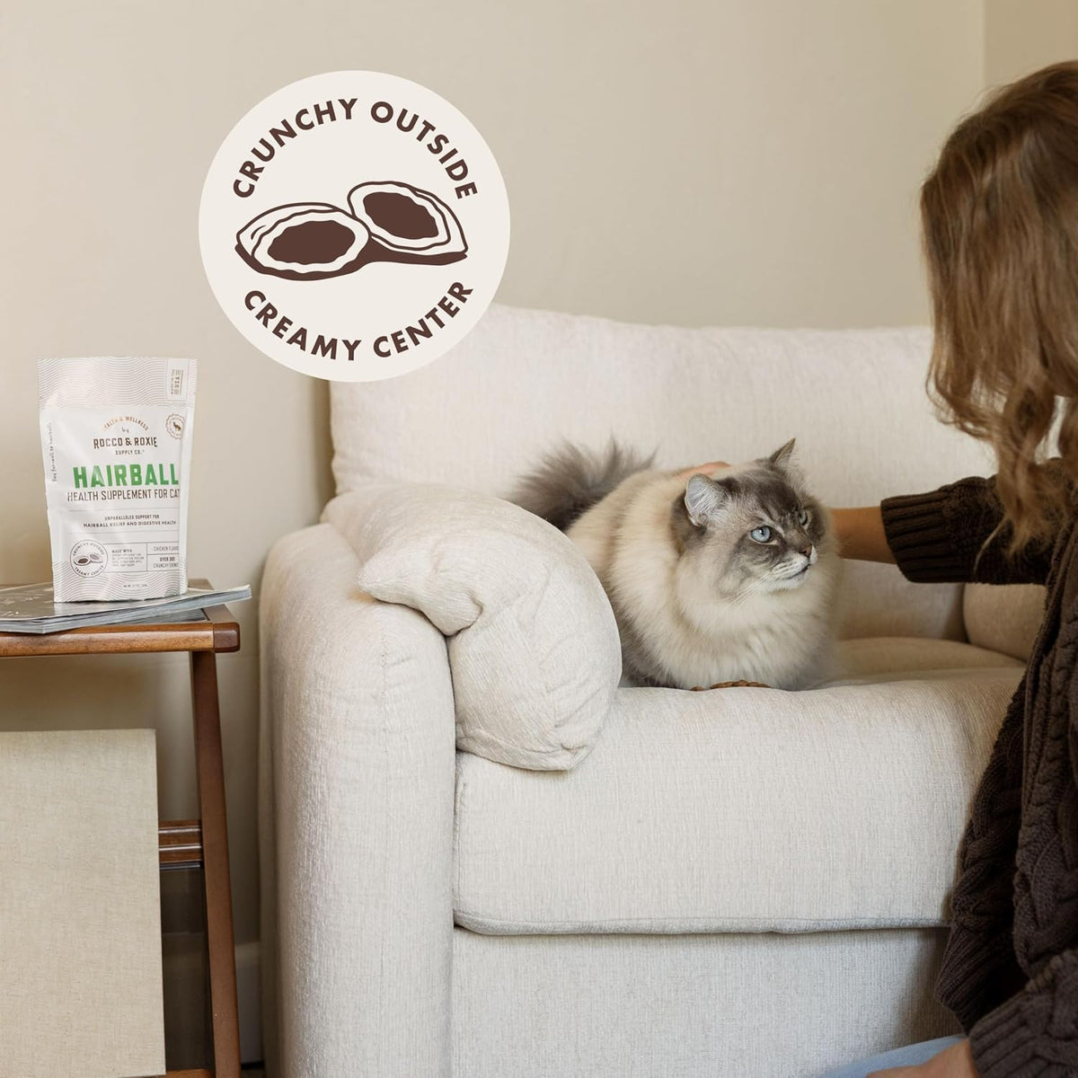 Rocco & Roxie Hairball Control Cat Treats, Chicken, 300 Ct