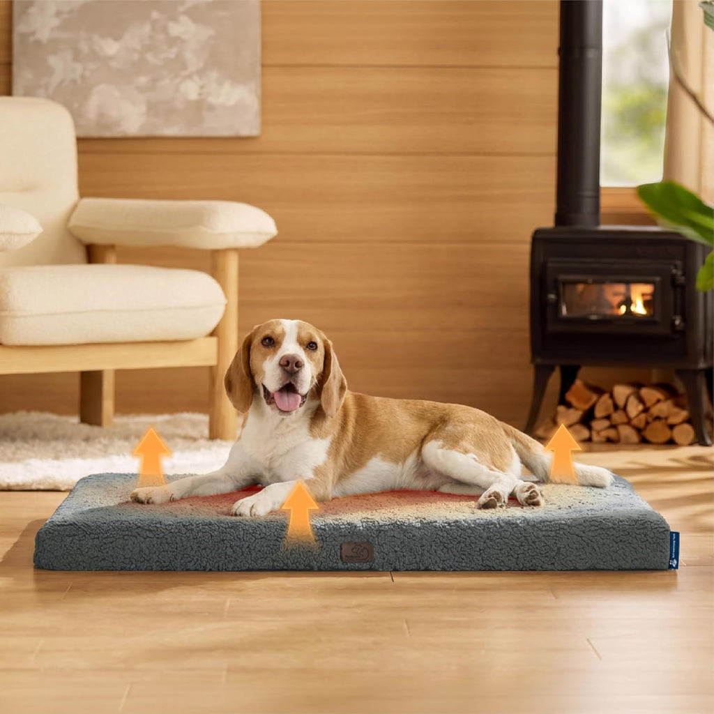Bedsure Self Warming Dog Bed for Crate with Washable Cover, 35x22 Inches
