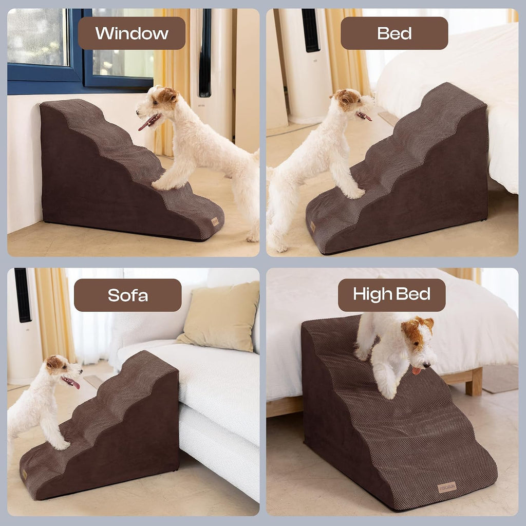 Miorun Extra Wide Dog Stairs for Large Dogs, 25" H Pet Steps for High Beds