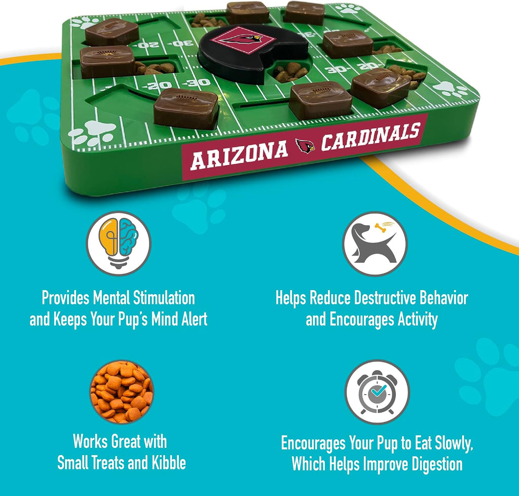 Pets First NFL Arizona Cardinals Puzzle Toy for Dogs, Slow Feeder Board for Pets, Interactive Doggie Treat Toy