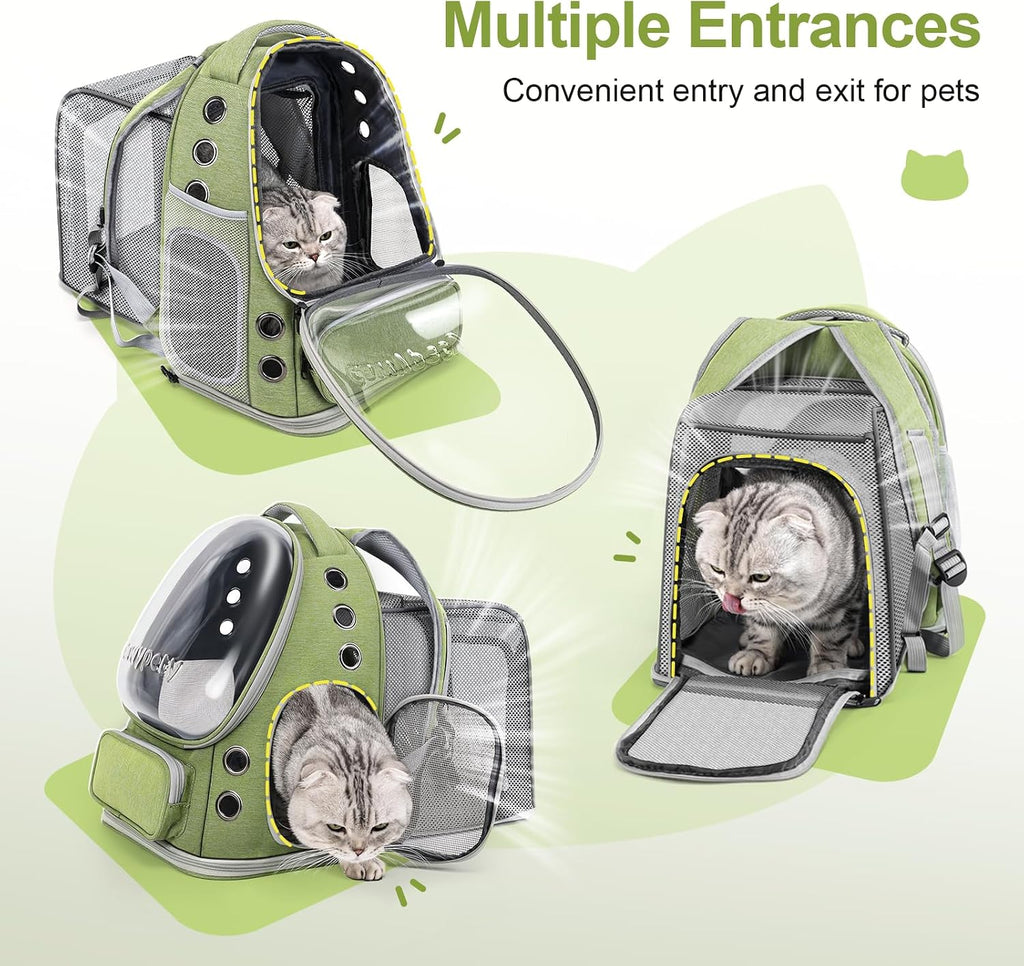 Cawypety Expandable Cat Backpack Large Space Cat Bubble Backpack Carrier