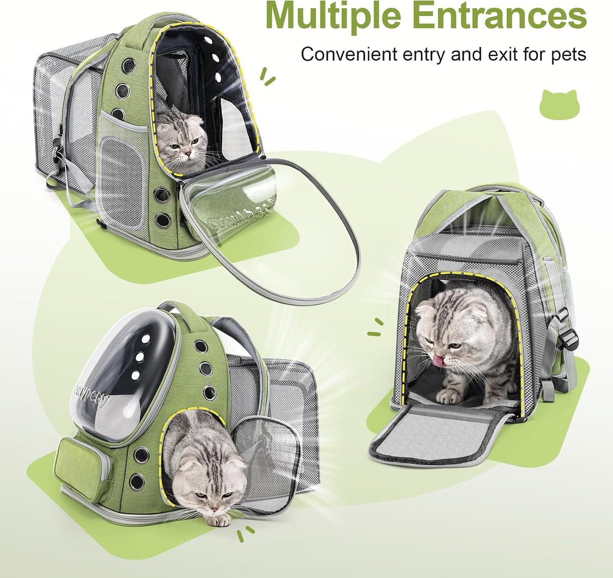 Cawypety Expandable Cat Backpack Large Space Cat Bubble Backpack Carrier
