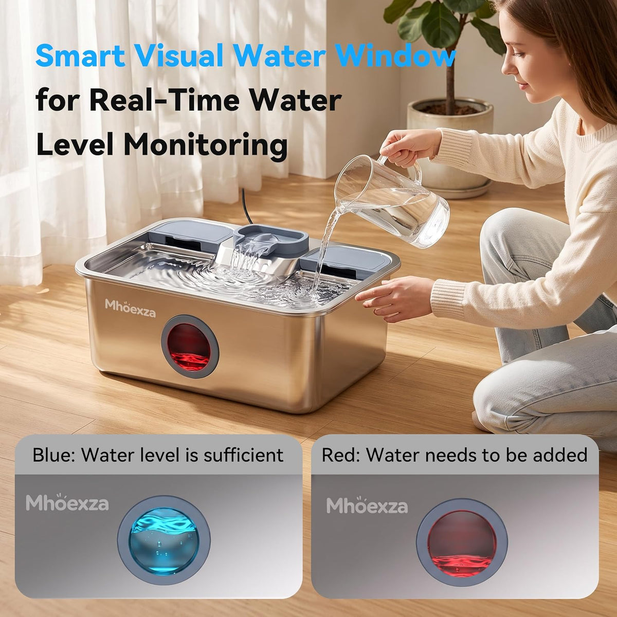 16L/541oz Stainless Dog Water Fountain with Dual‑Set Multi‑Layer Filtration