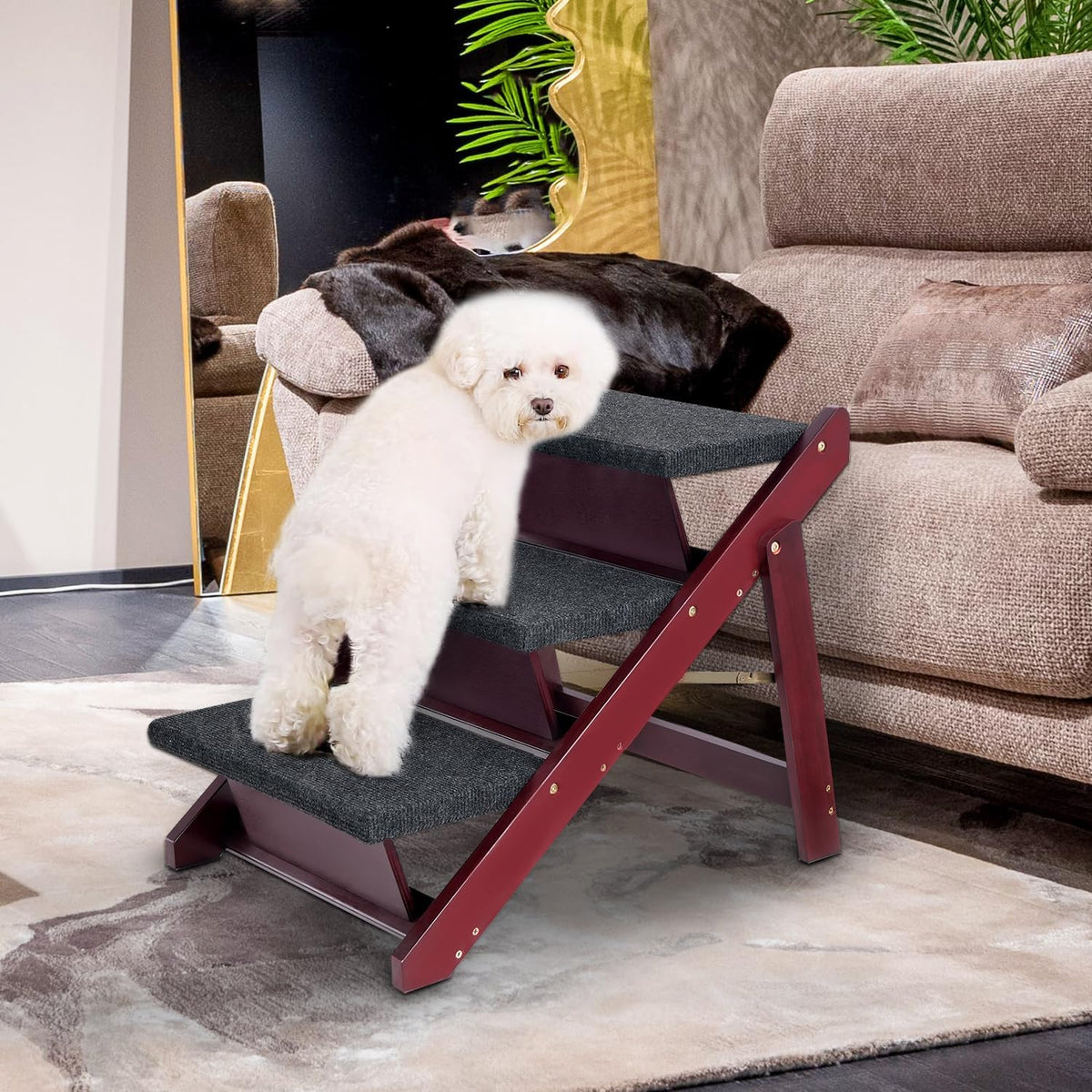 BRIKY Wooden Dog Stairs/Steps 19.5" H