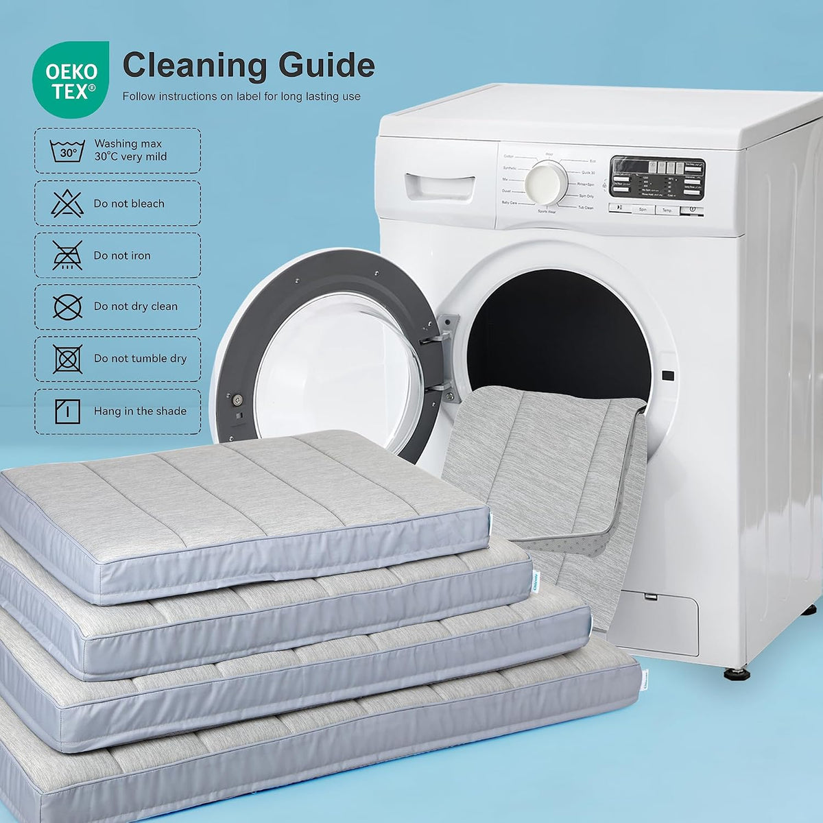Cooling Dog Bed for X Large Dogs, QMAX>0.5 Waterproof Pet Beds
