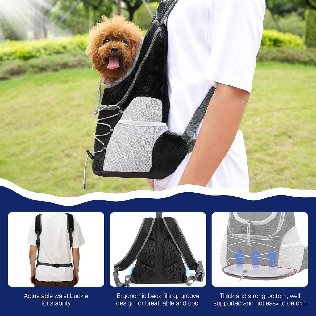 Pawaboo Pet Dog Front Carrier Backpack,Ventilated Mesh Puppy Back Pack