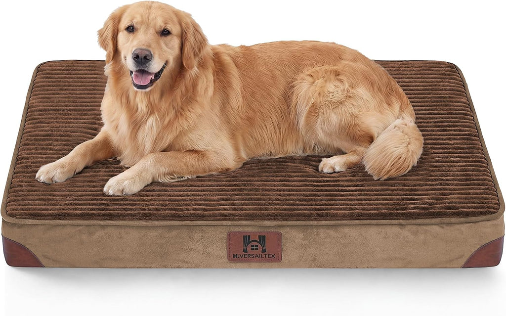 H.VERSAILTEX Waterproof Orthopedic XL Dog Bed for Crate, Cafe, 41"x28"x4"
