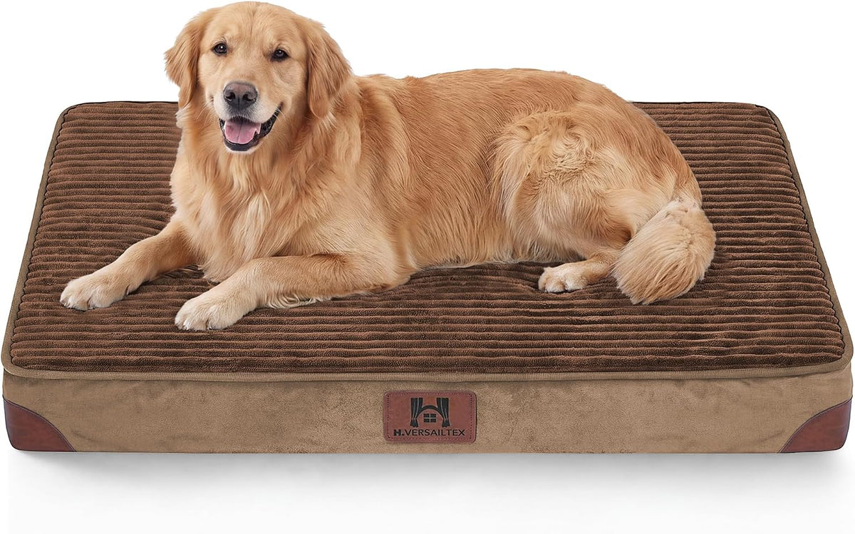 H.VERSAILTEX Waterproof Orthopedic XL Dog Bed for Crate, Cafe, 41"x28"x4"