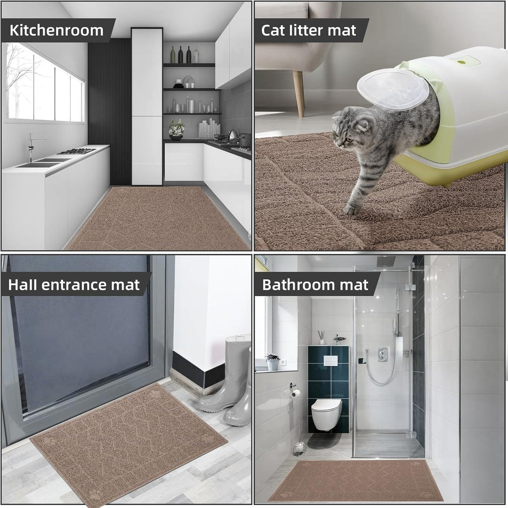 Cat Litter Box Mat, 35" x 24" Large Waterproof Litter Trapping Mat | Thick Mesh Traps Litter, Non-Slip Kitty Litter Mat for Indoor Cat, Soft Paws, BPA-Free, Multi-Use, Easy Clean, Large Coverage