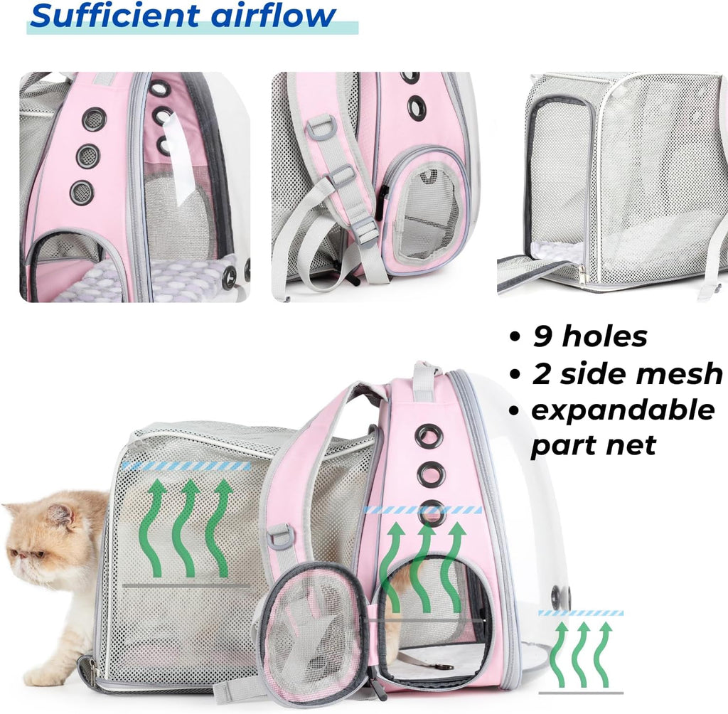 Lollimeow Expandable Bubble Cat Carrier Backpack, Supports up to 14 lbs