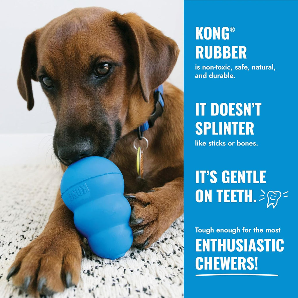KONG Puppy Tires, Natural Rubber Teething Toy, for Small Puppies, Pink | Durable KONG Natural Rubber Chew & Fetch Toy That Promotes Healthy Teeth & Gums with a Fun Bounce & Easy Roll