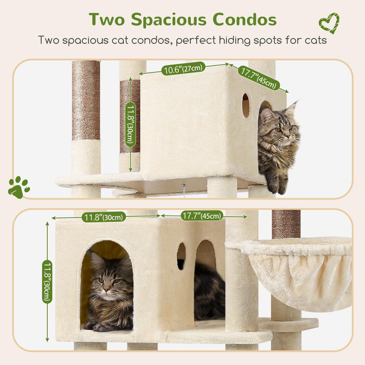 Globlazer Giant Cat Tree for Indoor Large Cats, 83in, F83, Beige
