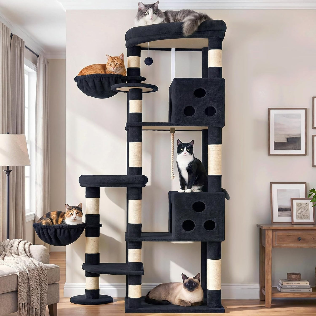Gitelsnour Cat Tree Tower, Sturdy Structure for Large Audlt Cats GCT807G