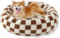 LE SURE Shown on TV Jacquard Donut Dog Beds Extra Large,Brown 42x42x9in