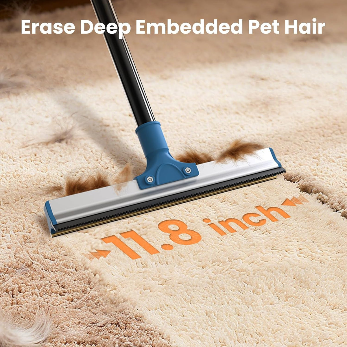 4-in-1 Pet Hair Removal Tool Set - Dual-Head Carpet Rake & Floor Scraper