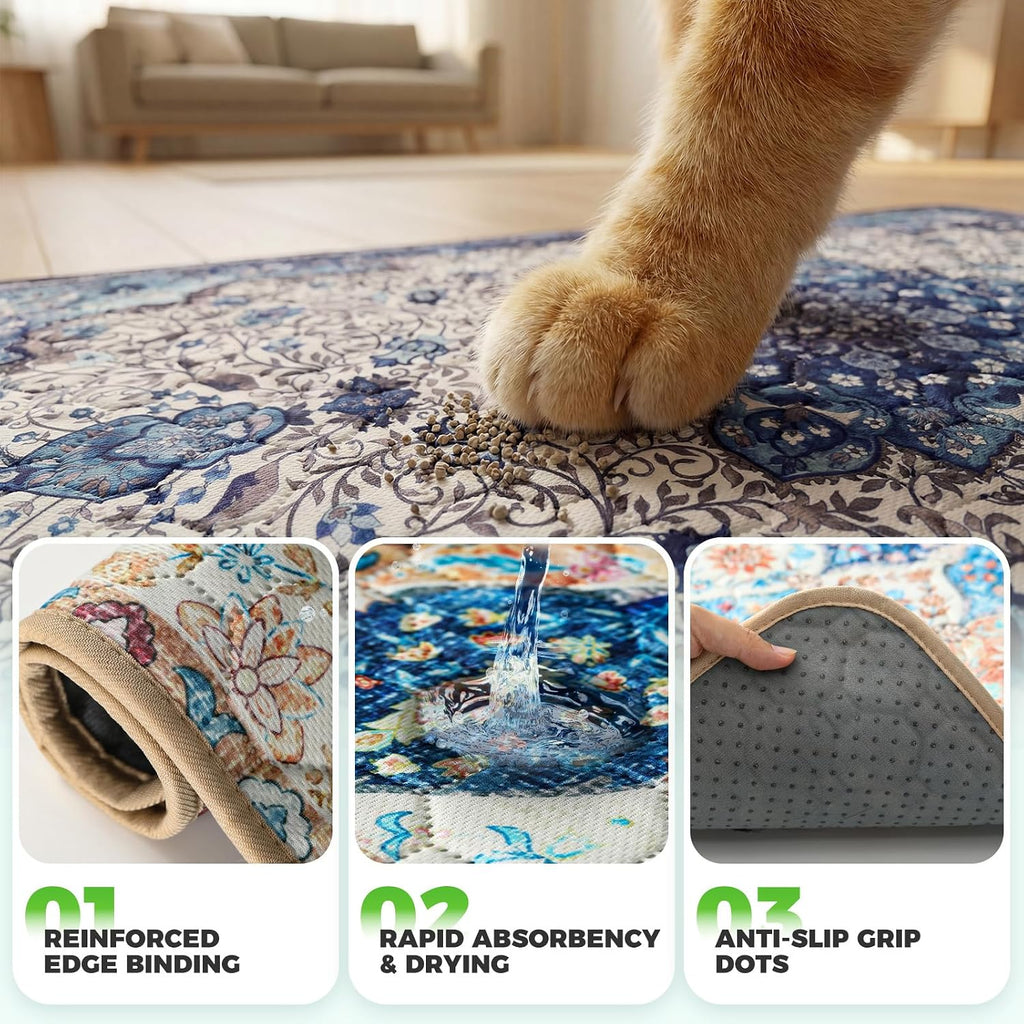Hompet Reusable Pee Pads for Dogs, Non-Slip Washable Potty Pads for Floor 18x28 Inch Cream 2Pack