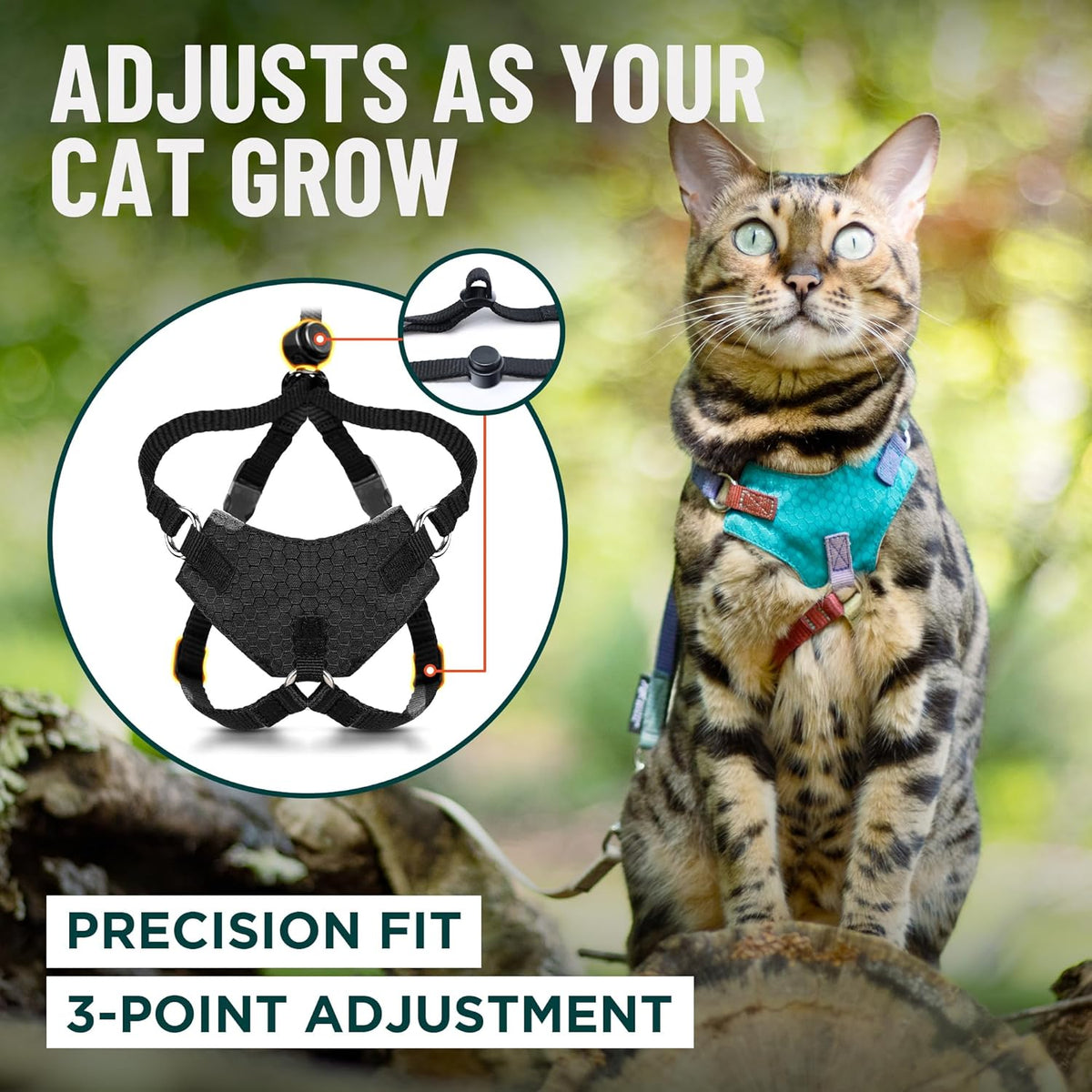 OutdoorBengal Houdini™ Escape Proof Kitten Harness and Leash (Pink, S)