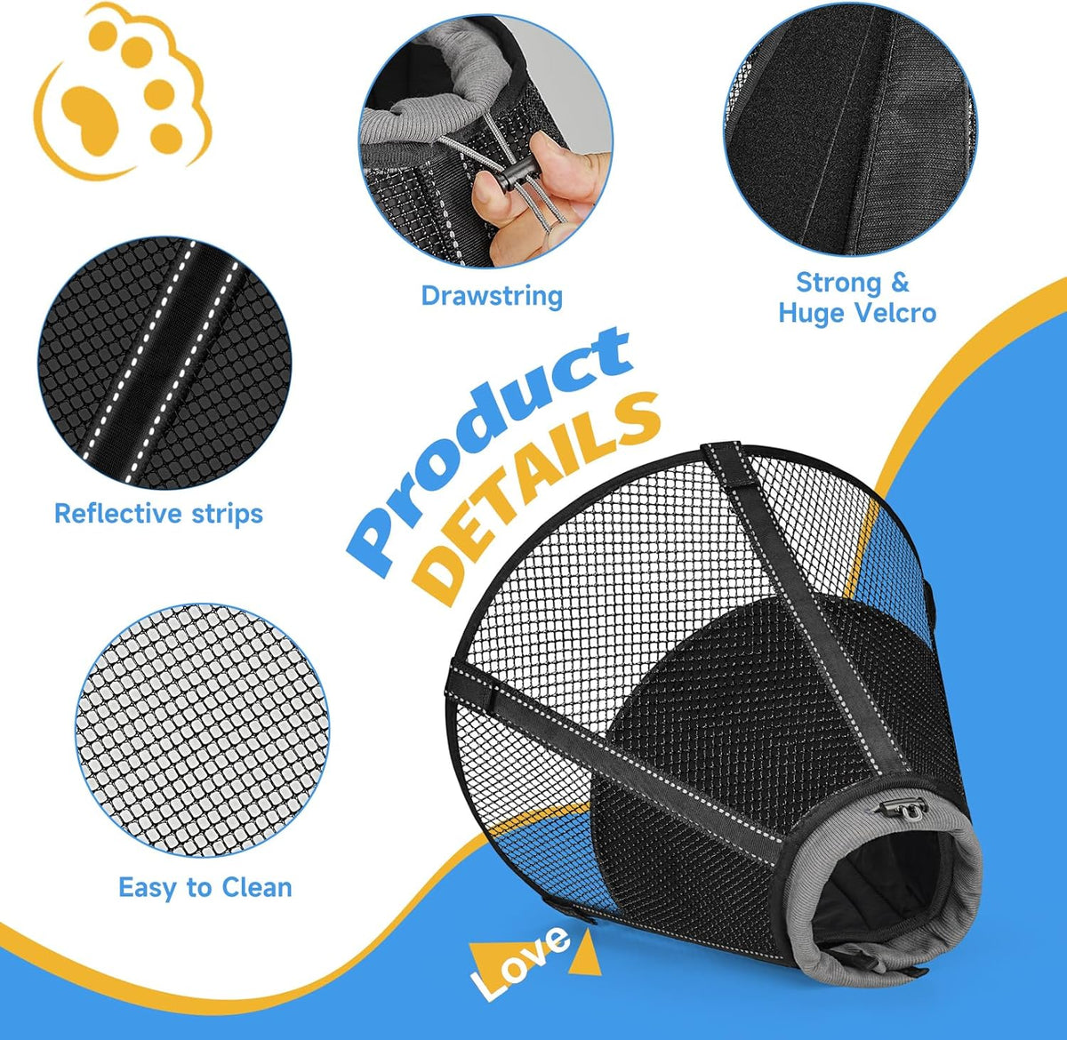 Dog Cone Collar Soft to Stop Licking Surgery Recovery Alternative
