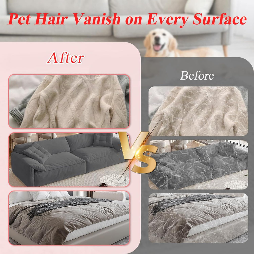 1 Pack Pet Hair Removal Glove with upgraded electrostatic tech for couches, carpets & clothes. Magic Brush for gentle pet massage and deshedding. Pet Hair Glove, reusable and washable for home clean
