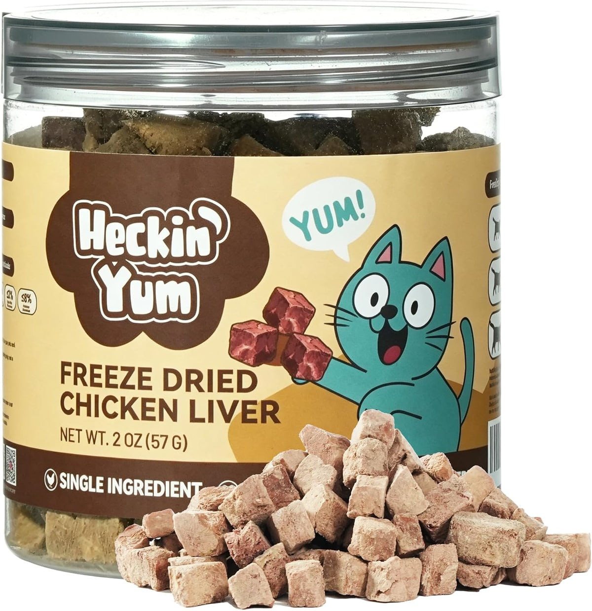 Freeze Dried Chicken Liver Cat Dog Treats 2oz