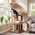 PAWZ Road Modern Cat Tree with Baskets, 44" Cat Tower for Indoor Cats,Brown