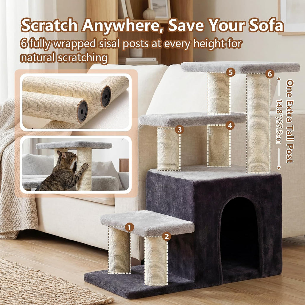 Heybly Cat Scratching Post, Pet Steps for Indoor Cats and Dogs, HSP002SGW