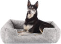 Best Friends by Sheri Lounge Dog Bed, Lux Faux Fur, Gray, 36" x 27"