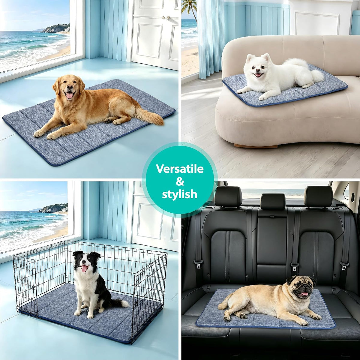 Dog Cooling Mat for Large Dogs, 30"x20" Memory Foam Pet Pad