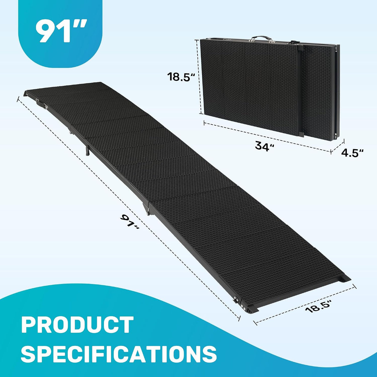 Heeyoo 91" Extra Long Dog Ramp for Car SUV Truck - 350Lbs Folding