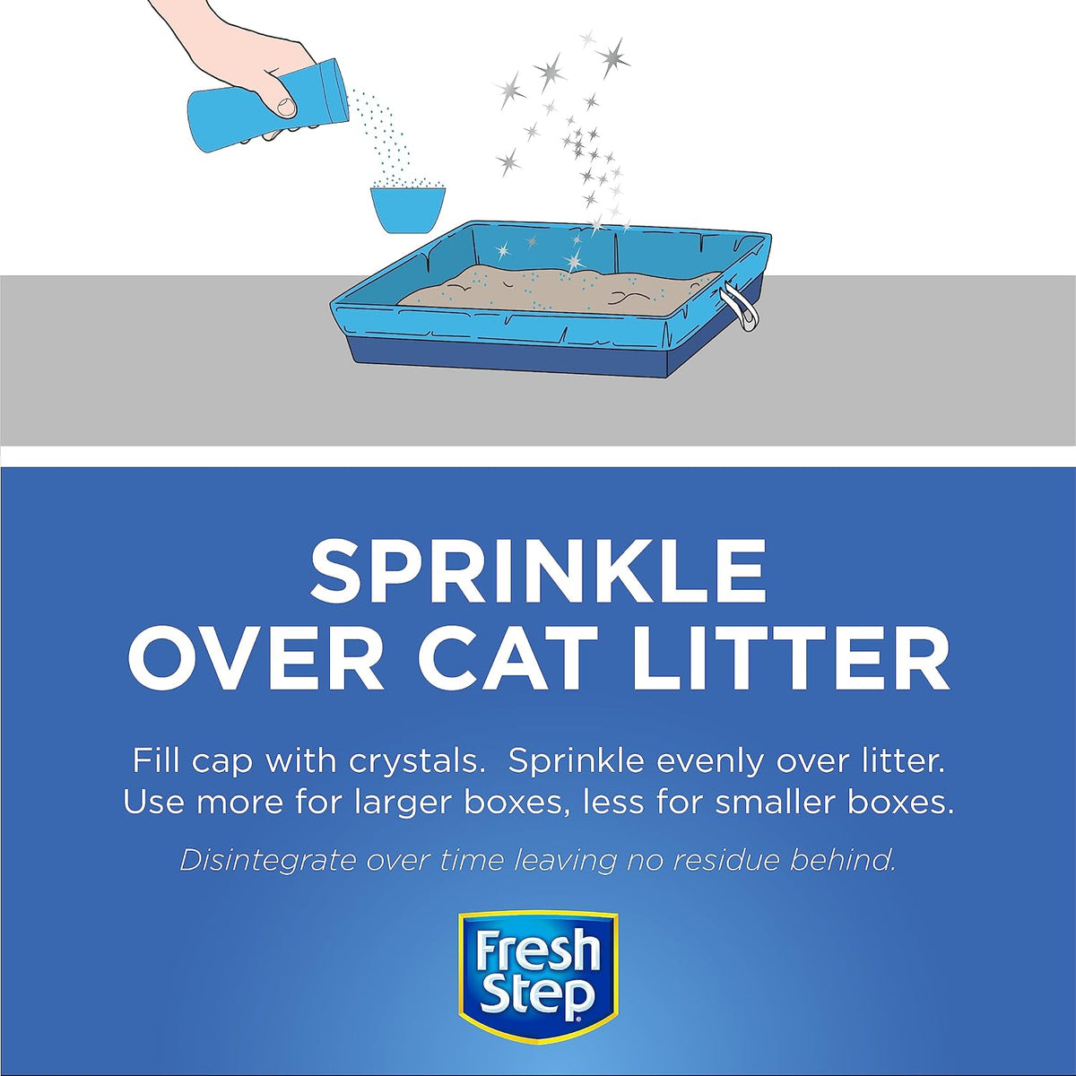 Fresh Step Cat Litter Crystals Deodorizer, Fresh Scent, 15 Oz, 12-Pack