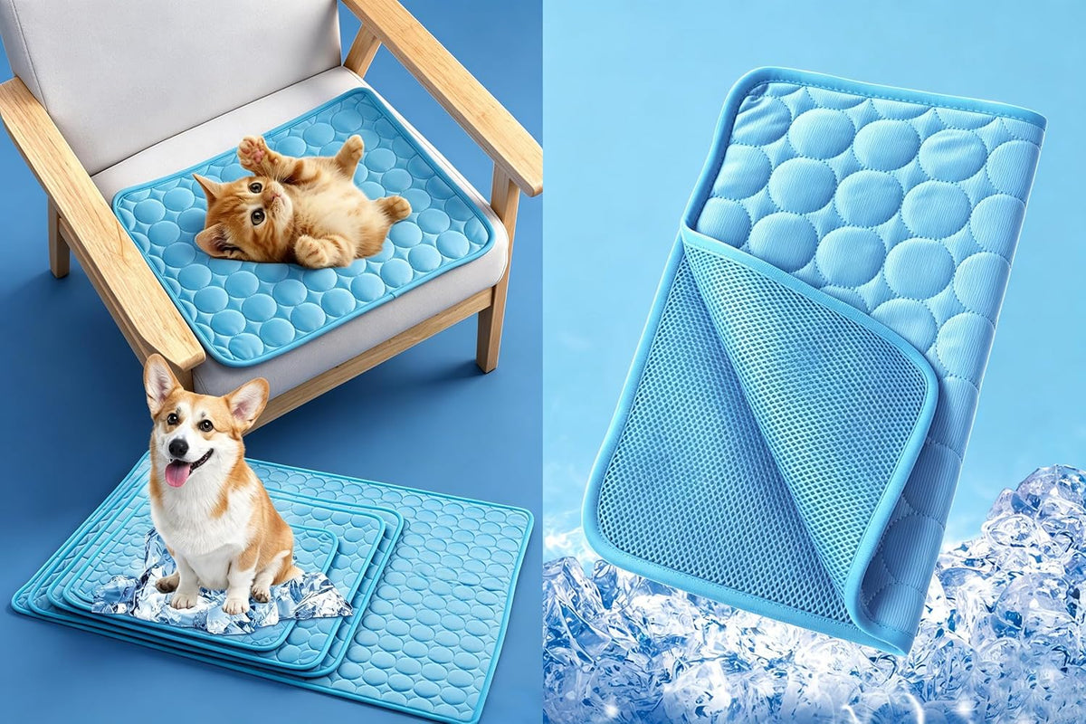 Dog Cooling Mat, 28”x22” Arc Chill Ice Silk Cooling Pad for Dogs, Q-MAX > 0.5 Cool Summer Pet Sleeping Mat, Hydrophobic Washable Non-Slip Mat, Non-Toxic All-Season Use & Portable for Travel