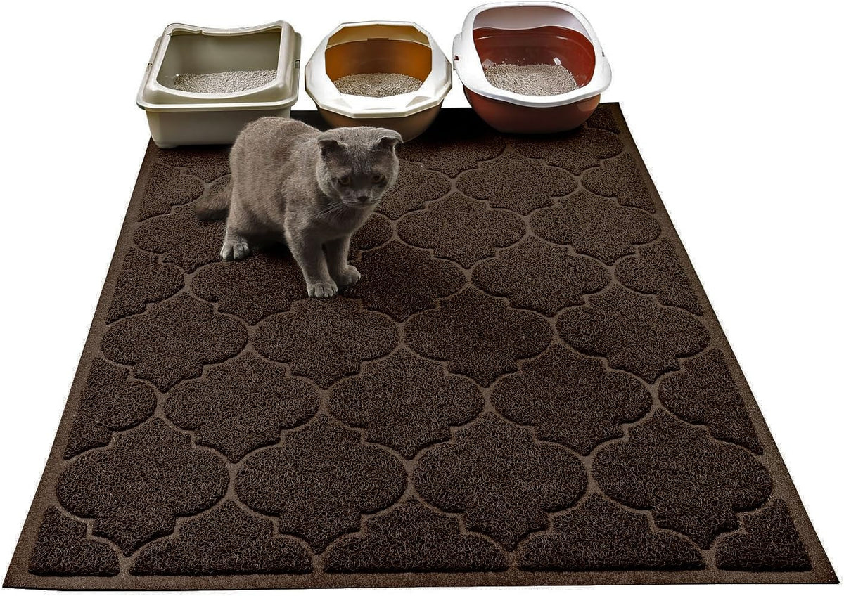 LittleTiger Cat Litter Mat, XL Super Size, Phthalate Free, Easy to Clean, 46x35 Inches, Durable, Soft on Paws, Large Litter Mat.