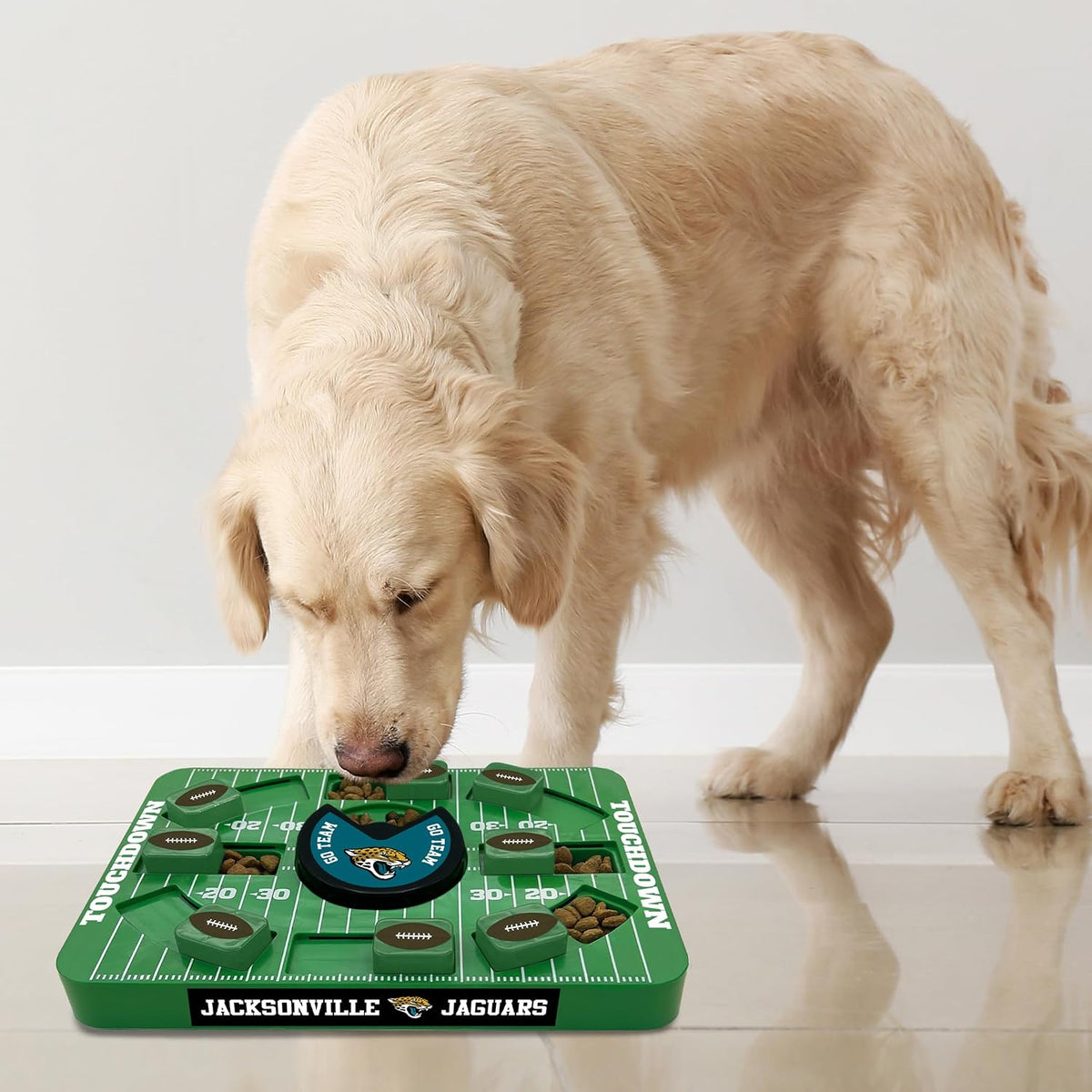 Pets First NFL Jacksonville Jaguars Large Puzzle Toy for Dogs, Slow Feeder Board for Pets, New Bigger Size, Interactive Doggie Treat Toy