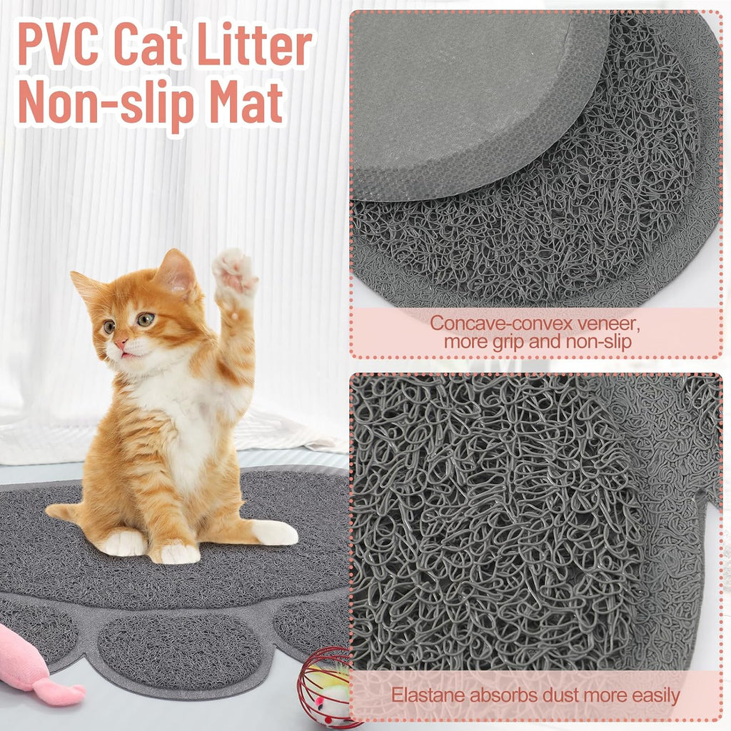 Tioncy 7 Pcs Kitten Litter Box Starter Kit, Enclosed with Shovel, Pink