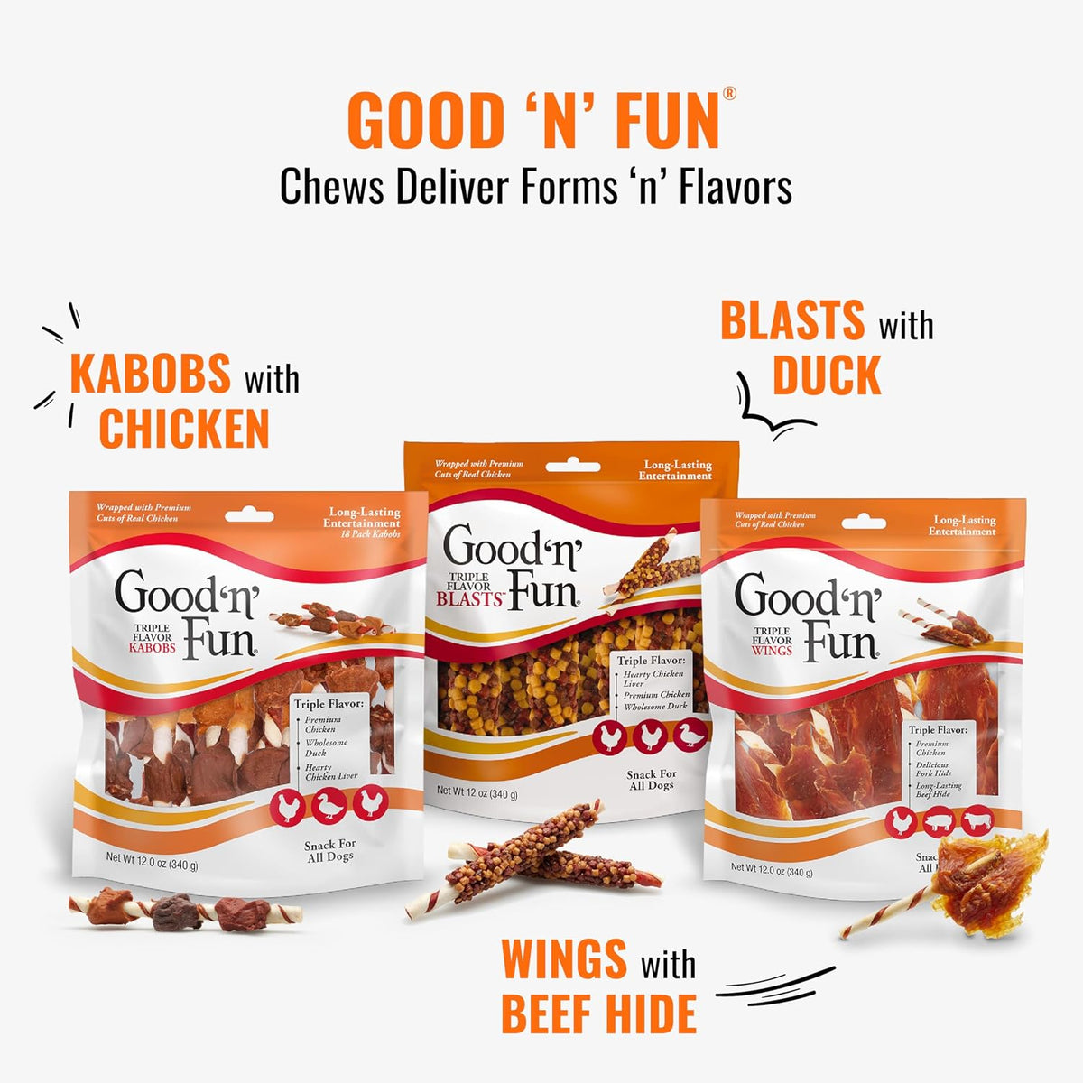 Good 'n' Fun Roll Long-Lasting Dog Treat for Large Dogs, 2 Count