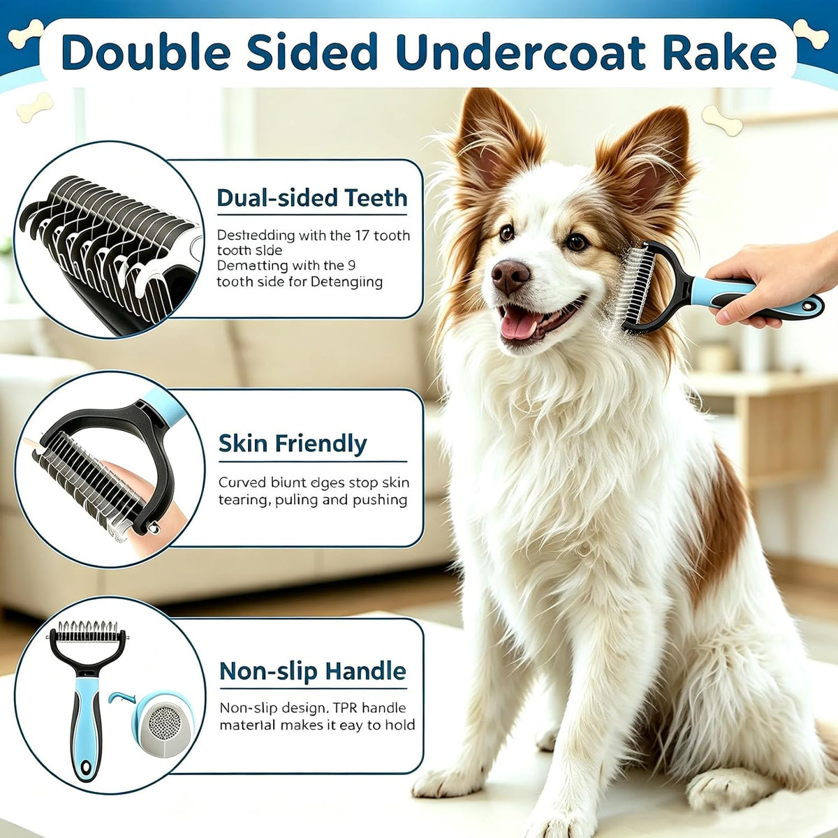Dog Brush for Shedding,Pet Slicker Hair Brush Kit in One Bag 8 PCS