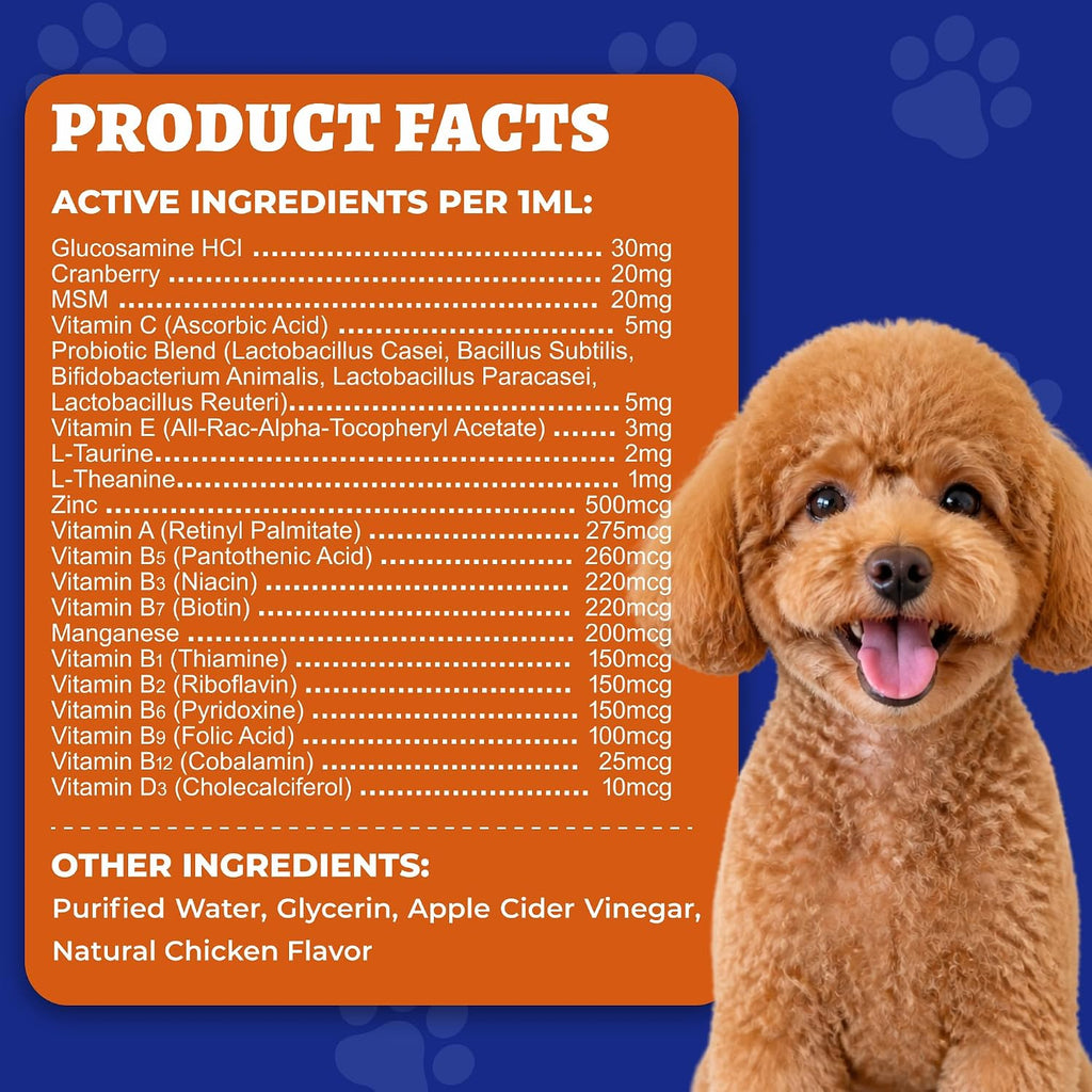 Wellix 24-in-1 Liquid Multivitamin with Taurine for Dogs and Cats 2.03Fl Oz