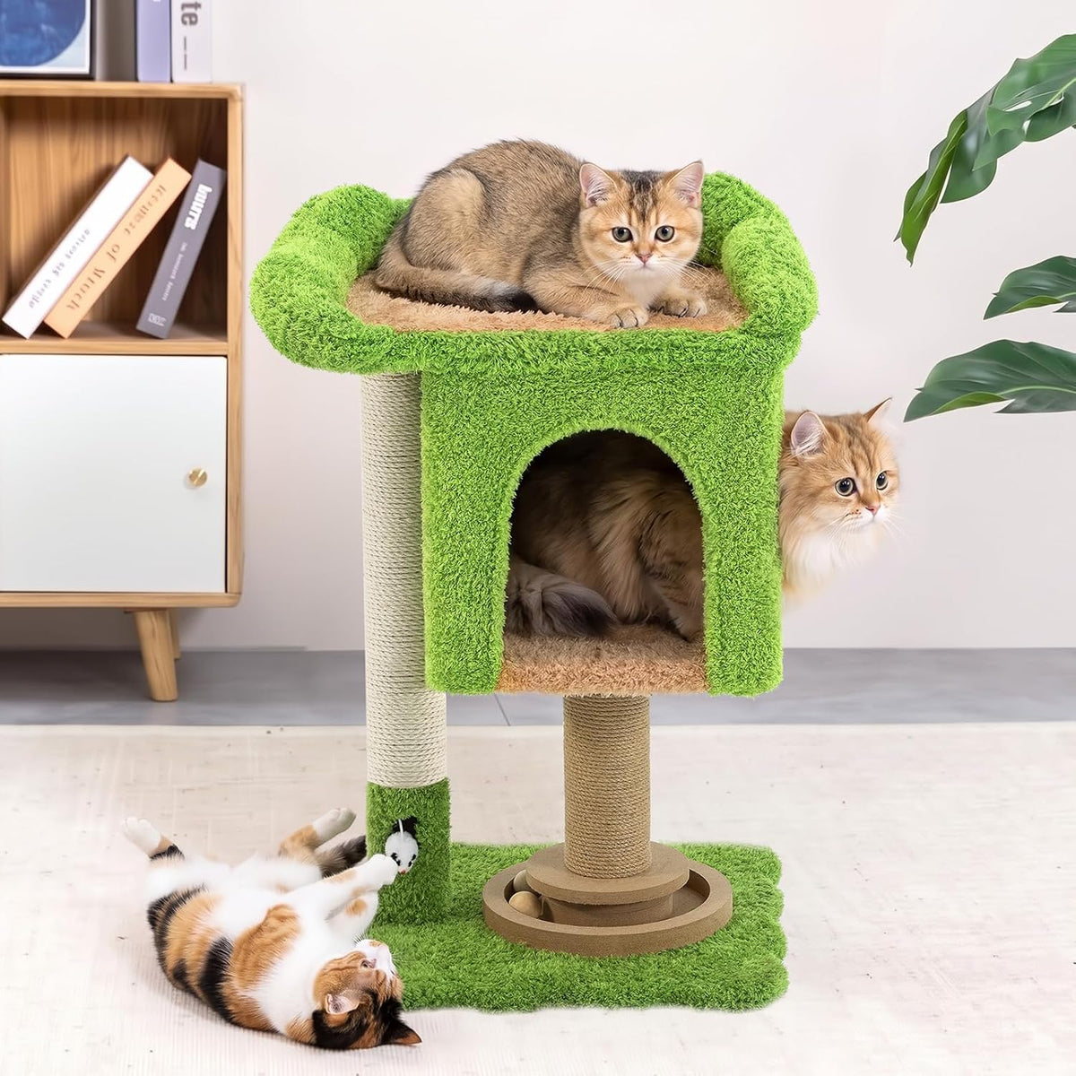 WOOCHPET Cat Tree with Sisal Scratching Posts and Cat Toys for Indoor Kittens
