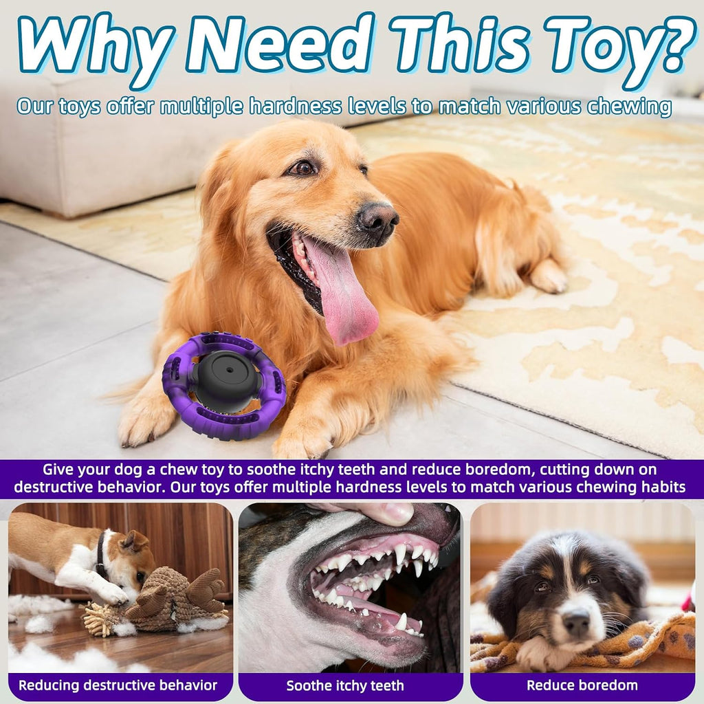 Pamlulu Tough Dog Toys for Aggressive Chewers, Indestructible Dog Toy for Large Dogs, Nylon Chew Toys for Medium Large Breed, Interactive Dog Toys to Keep Them Busy, Dog Birthday