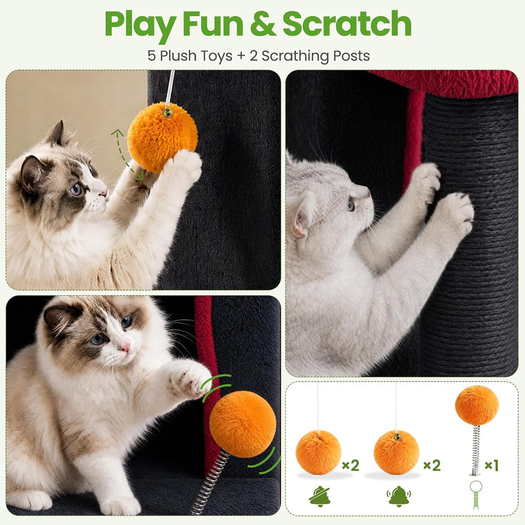 Small Cat Tree Tower Scratching Post for Indoor Cats Large Adult