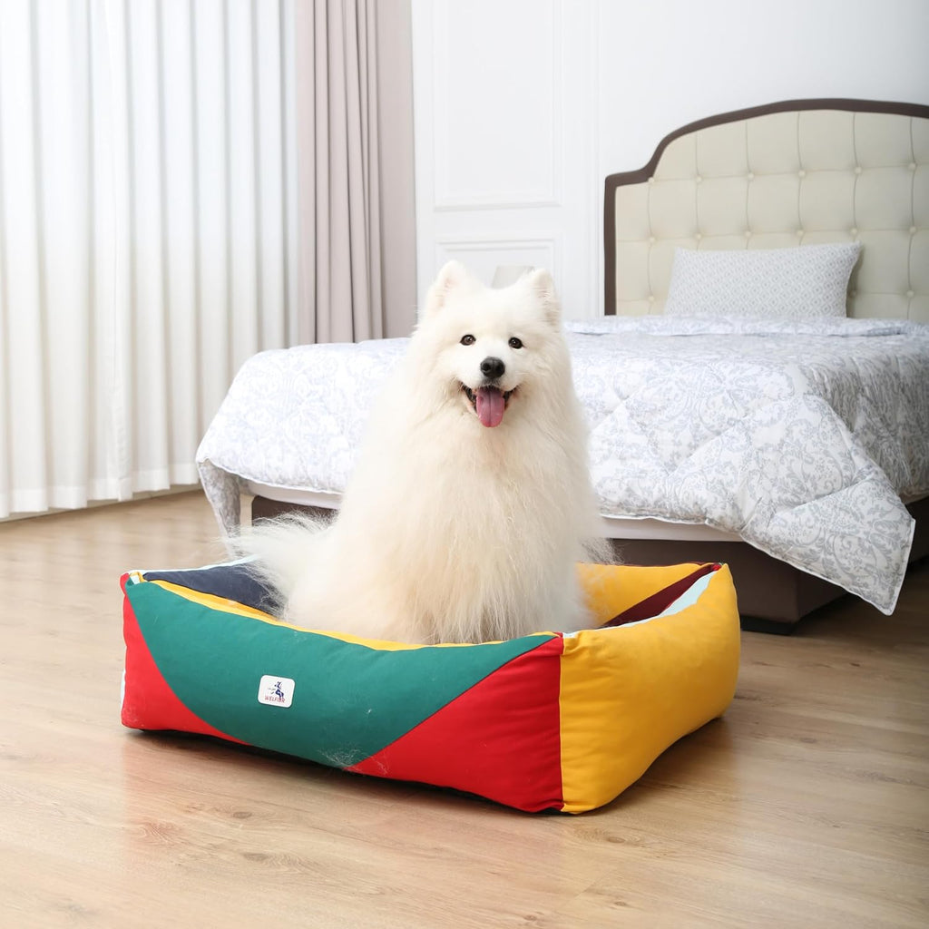 Cotton Canvas Dog Bed (290gsm Thick) 38"x30"x12" Durable Waterproof