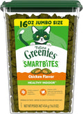 Greenies Feline Smartbites Healthy Indoor Cat Treats, Chicken, 16 oz