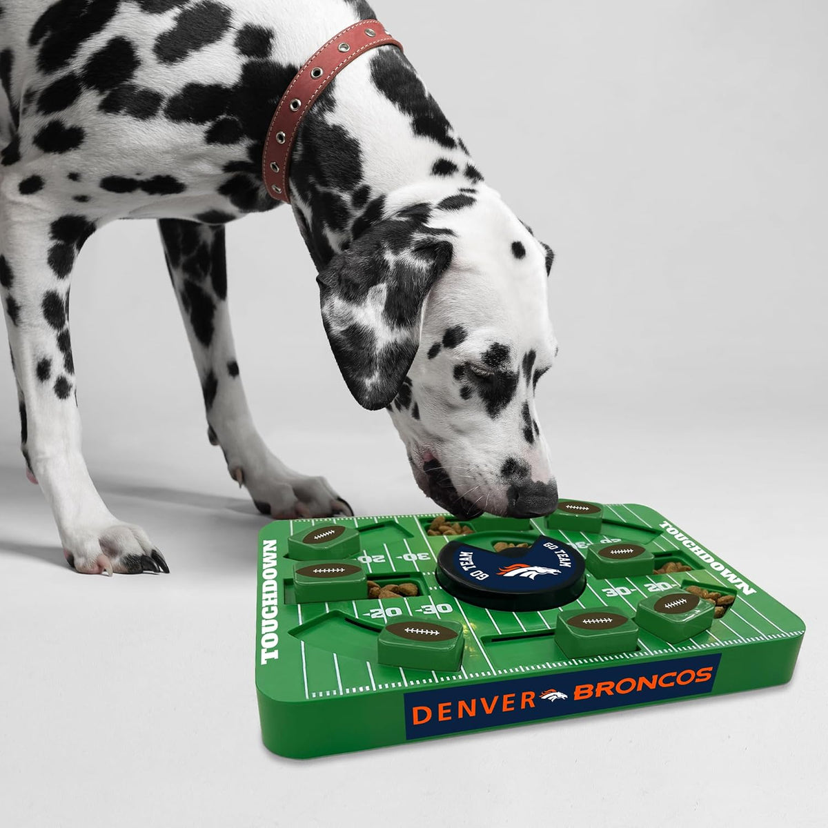 Pets First NFL Denver Broncos Large Puzzle Toy for Dogs, Slow Feeder Board for Pets, New Bigger Size, Interactive Doggie Treat Toy